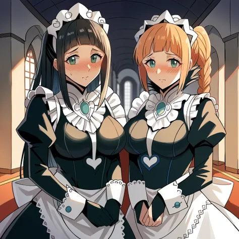 score_9, score_8, score_7_up, break source_anime, 2 girl, duo, felicia fire_emblem_fates, clothed, bob cute, black hair, black-e...