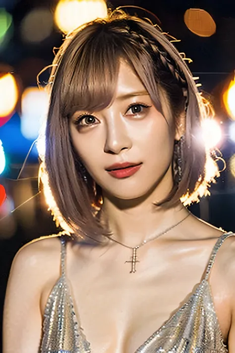 Reona,(Wearing a sparkly dress),(RAW Photos, Highest quality), (Realistic, photo-Realistic:1.4), masterpiece, Very delicate and beautiful, Very detailed, 2k wallpaper, wonderful, In detail, Very detailed CG unity 8k wallpaper, Very detailed, High resolutio...