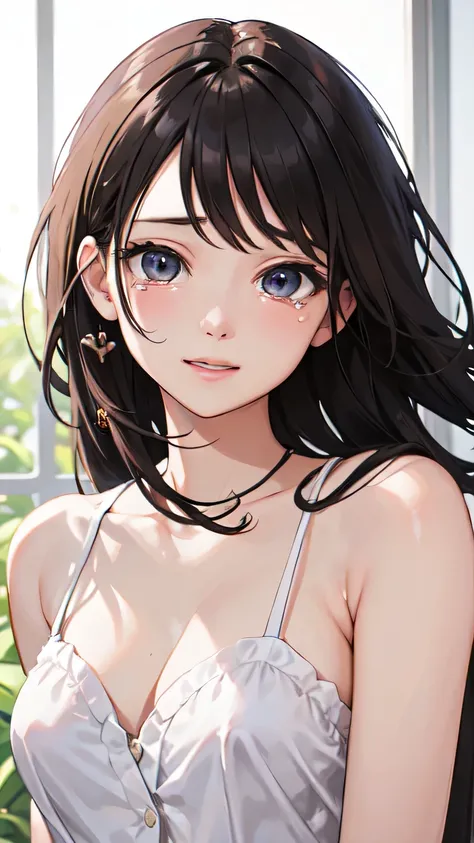 ((Highest quality)), ((masterpiece)), (detailed), One beautiful girl,Almond Eye,Every time a new morning comes, We chase our dreams, In the smiles and tears, Feeling my heart grow stronger,**Our journey never ends**,Close up of face