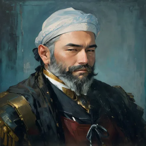 Painting of a man with a white hat and a beard, Caesanne風, Caesanne, ポール・Caesanneによる, Caesanneによる, inspired ポール・Caesanneによる, inspired Caesanneによる, ポール・Caesanneによる, inspired ポール・Caesanneによる, portrait of the man, self-portrait, self-portrait