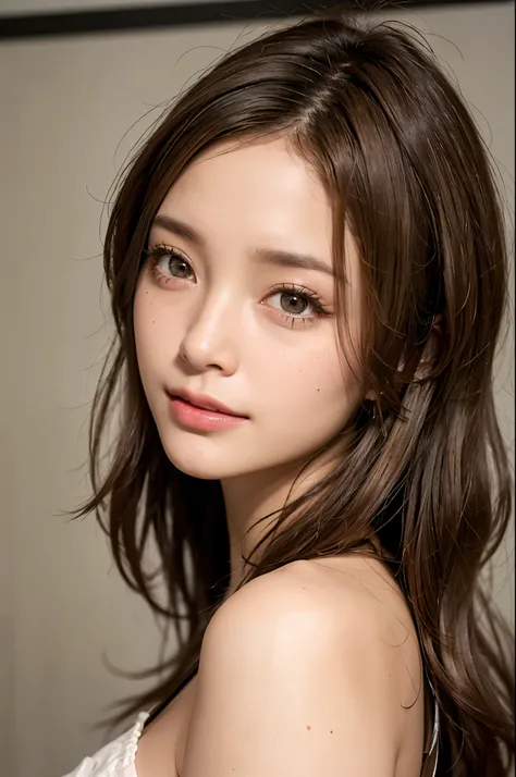 (RAW Photos, Highest quality), (Realistic, photo-Realistic:1.3),Highest quality,Very detailed,masterpiece,Very detailed,figure,One girl,upper_body,Dynamic Angle,world masterpiece theater,Messy_length_hair,Highest quality,Very detailed CG ユニティ 8k 壁紙,ink,won...