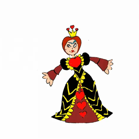 Fix this drawing of the Queen of Hearts 