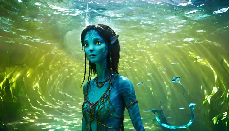 deep beneath the surface of pandora’s oceans, the magical underwater realm comes to life. the scene is bathed in shimmering shad...