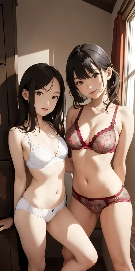 Two  girls、In underwear