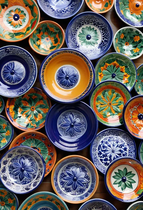 ceramics, talavera pottery, high detailed, colourful