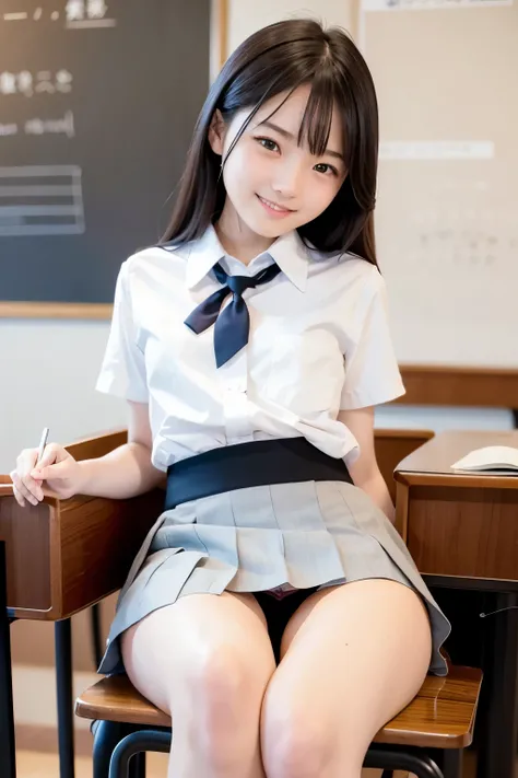 Studying history, japanese student, school uniform, cute, smiling, Panty shot, Skirt flipped up, underwear
