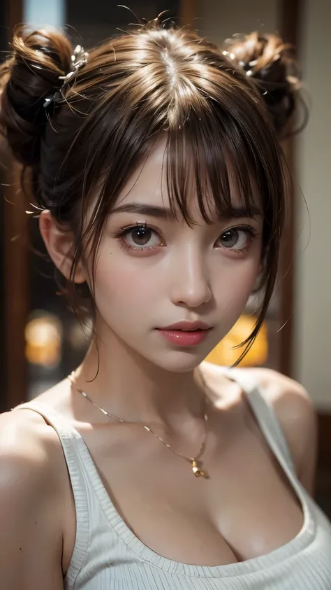 (Ultra-realistic), (shape), (High resolution), (In 8K), (Very detailed), (Best shape), (Beautiful details), (Highest quality), (Very detailedな), (wallpaper), (Detailed face), Droopy eyes, Sweat a lot, Upper body close-up, Underarm,short hair,Girl wearing ...