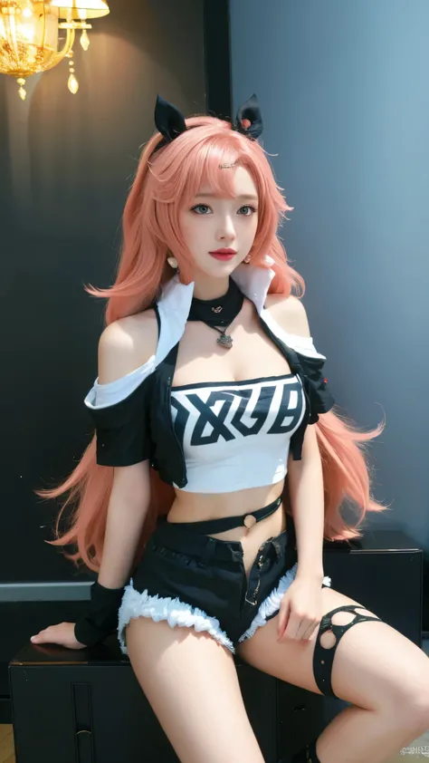 best quality, masterpiece,Ultra-high resolution,Clear face,（Reality：1.4），Fupert Lighting，Three-quarters of the body(The thighs can be seen), (Reality:1.50), Anime Wallpaper, Guvitz style artwork, Masking fantasy to magic , author：Yang J, Guvitz, Beautiful ...