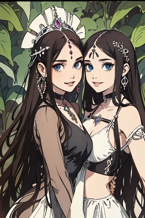 ( absurdly , high quality , ultra detailed ) ,( hand detailed ) ,girl with her daughters, very long hair, beautiful crystal eyes...