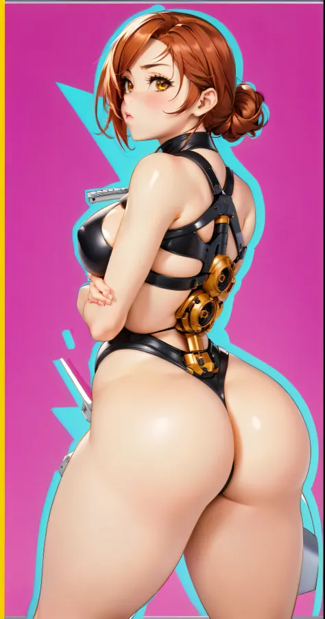 anime girl with a big ass in a black leather outfit, cutesexyrobutts, oppai cyberpunk, thicc, 2b, 2 b, oppai, anya from spy x family, biomechanical oppai, makoto, commission for high res, oc commission, tifa lockhart, oppai proportions, tifa, tracer in a s...