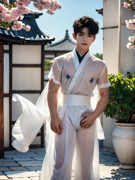 (A asian pretty Boy, cute boy, Nude posing:1.1), (absurdres, realistic, ,masterpiece:1.2), best quality, 8K,1boy,  ulzzang boy, japanese idol, very handsome, perfect face, Intricate details, Extremely detailed, Practical:1.5, professional photography, Brig...