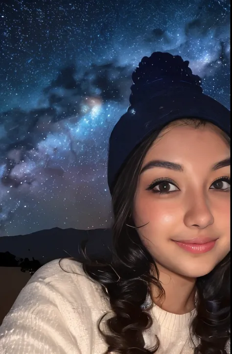 High detail, super detail, super high resolution, girl enjoying her time in the dream galaxy, surrounded by stars, warm light sprinkled on her, background is starry sky with colorful galaxies and galaxy clouds, stars flying around her, delicate face, addin...