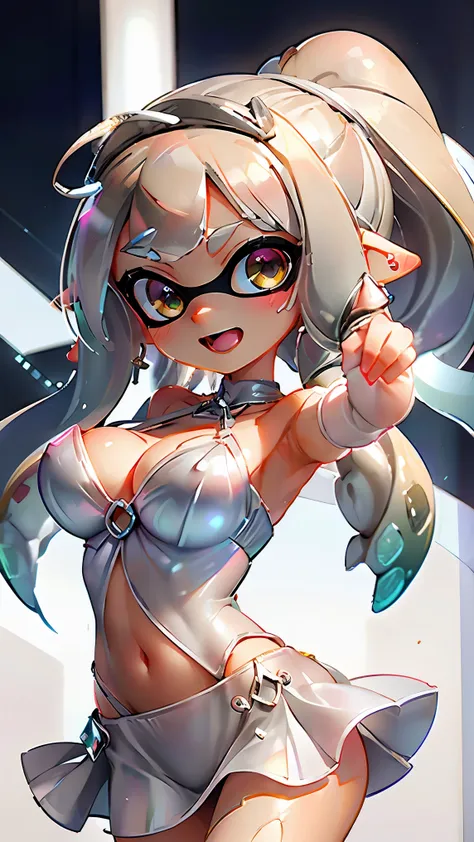 ((Highest quality)), ((masterpiece)), (detailed), Perfect Face, ((Highest quality, 8k, masterpiece: 1.3)), Real Anime、3d、splatoon girl、Sharp focus Beautiful woman with perfect body, Slim abdomen, Highly detailed face and skin texture, detailedな目、Golden Eye...