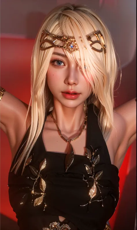 Game Art，Best image quality，Maximum resolution，8K，(A bust photo)，(portrait)，(Head close-up)，(Rule of Thirds)，Unreal Engine 5 rendering works，20 year old girl，((Queen))，The eyes are very detailed，(Large Breasts)，Elegance and nobility，Light，Light线追踪，Game CG，...