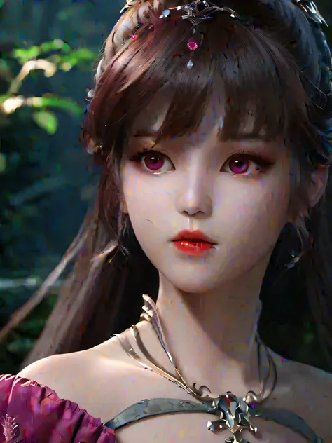 quality(8k wallpaper of extremely detailed CG unit, masterpiece, hight resolution, top-quality, top-quality real texture skin,hyper realisitic, digitial painting,full body,long brown hair, magenta eyes,heavenly beauty,xiaowu,magenta eyes,increase the resol...