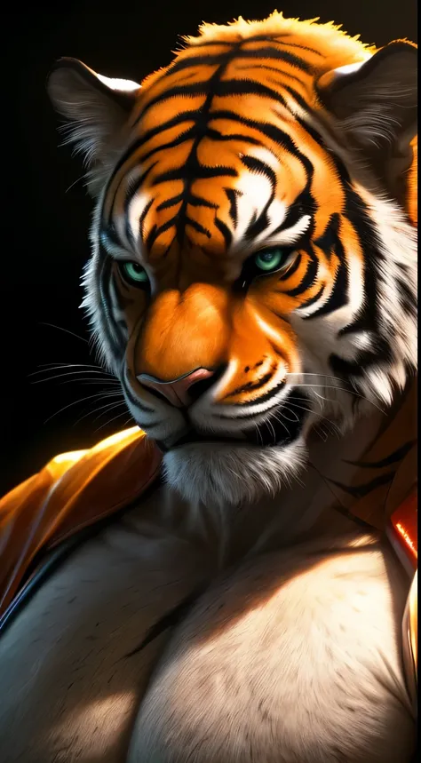 (best quality,4k,8k,highres,masterpiece:1.2),ultra-detailed,(realistic,photorealistic,photo-realistic:1.37),tiger,daddy,buff,sexy,retro anime,clean,futuristic,illustration,sharp focus,vivid colors,physically-based rendering,studio lighting,eye-catching com...