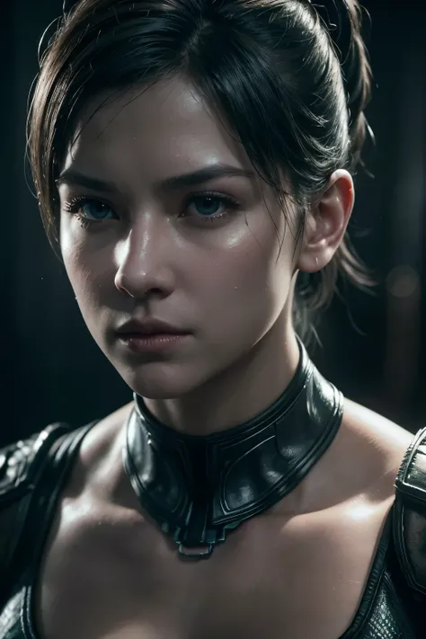 cinematic soft lighting illuminates an incredibly detailed, ultra-realistic close-up, mortal kombat 11, cassie cage do mortal ko...