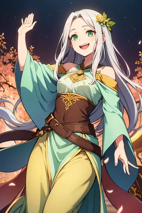 When Lyria Aelwen laughs, His face lights up with a warm expression. Her green eyes are filled with a joyful glow, and the small wrinkles at the corners of his eyes accentuate his genuine smile. Her silver hair with greenish highlights seems to shine more,...