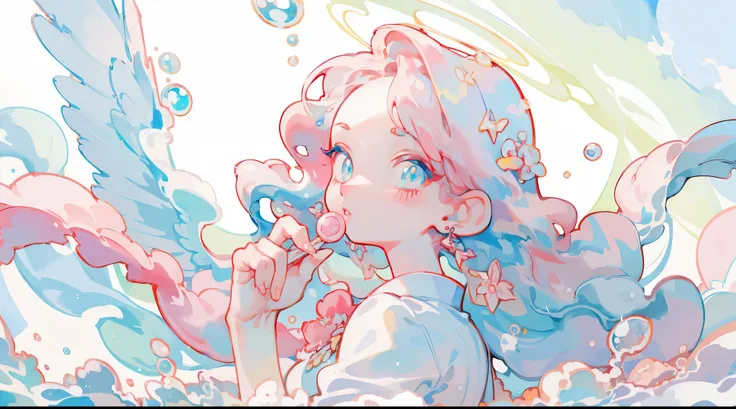 masterpiece, best quality, Clear focus, 8K, Enrich the environment, Japanese cartoons, watercolor illustration,Vibrant colors, Fantastic, Luminous Light, Liquid Otherworldly, Fairy tale lights, Beautiful girl in flowing liquid glowing dress, Perfect face, ...