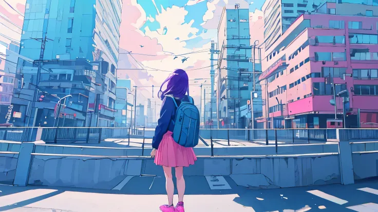 alone, lofi artstyle, lofi art, city, town, 80s anime style, Retro, Lo-Fi, masterpiece, best quality, (extremely detailed CG unity 8k wallpaper), (best quality), (best illustration), (best shadow), absurdres, realistic lighting, (Abyss), beautiful detailed...