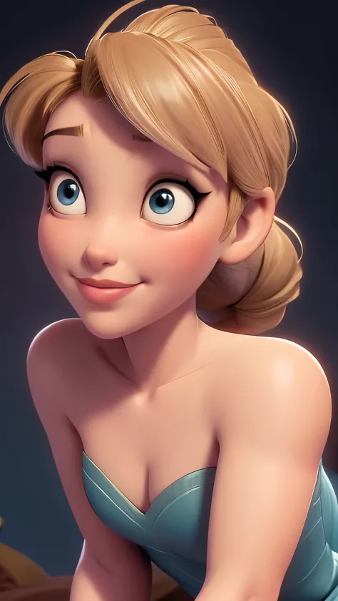 elsa, (perky breasts), (((small breasts))), affected smile:1.2, beautiful blue eyes, (perfect iris), depth of color in his eyes, by rubio, by the wide, braid, full lips, blush, naked, she is showing her vagina, depth of field, bokeh, (Special attention to ...