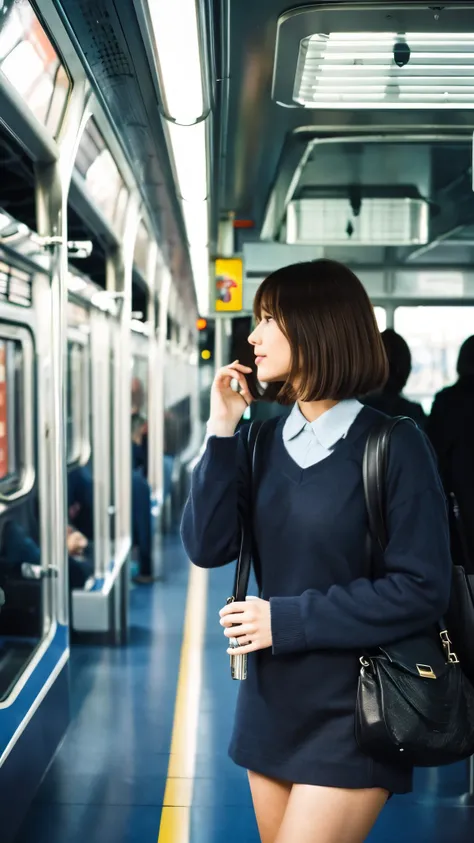 OL,commute,train,Miniskirt,Medium Hair
