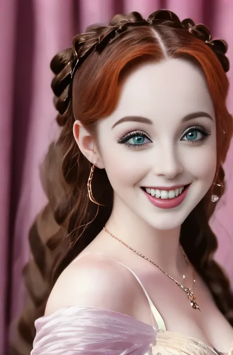 a close up of a woman wearing a dress and a necklace, gorgeous kacey rohl, 1 7 th century duchess, in victorian aristocrat, inspired by Eliseu Visconti, exquisite aristocratic,