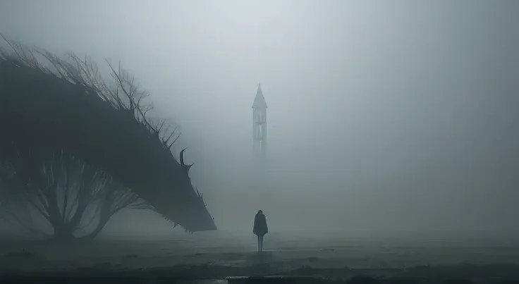 loneliness and hard fog, surreal elements