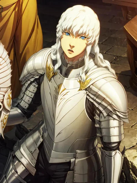 1 griffith, detailed face, armor