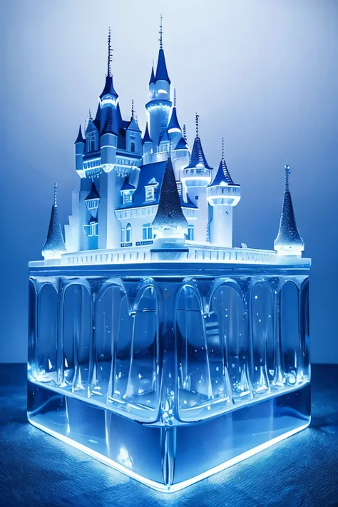 A castle，Ice cube material，Ice cube material的城堡，Castle built with ice