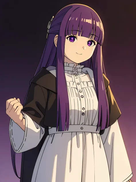 
(masterpiece:1.0),(Highest_quality:1.0), (High resolution),(4K,Super detailed), (photograph), (8K), (High resolution), (High resolution), (Fern), One girl, (purple Hair), (Long Hair), (purple eyes), (Blunt bangs), (Side Lock), (Half Up), (bright eyes), (h...