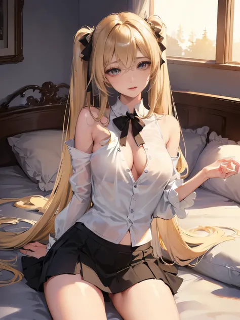 ((((Highest quality, High resolution)))), Extremely detailed 8K, Beautiful girl with slim body, (Ultra HD, Very detailed, Very detailed, Very realistic, Ultra-realistic, Photo Real), (One girl:1.5),Semi Long Hair、Twin tails、bangs、Beautiful and fine hair、Br...