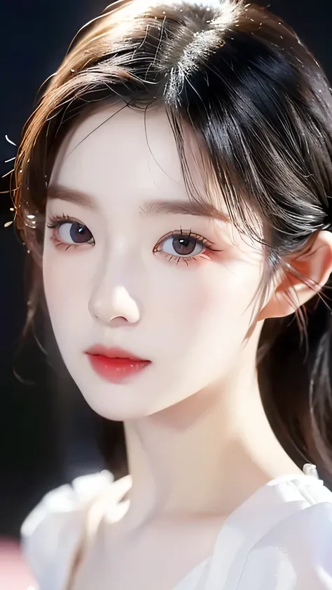 a beautiful young snow white princess, detailed portrait, face focus, red lips, long black hair, pale skin, rosy cheeks, fantasy, high quality, 8k, detailed, photorealistic, glamorous, elegant, intricate, dramatic lighting, moody, cinematic, glowing skin, ...