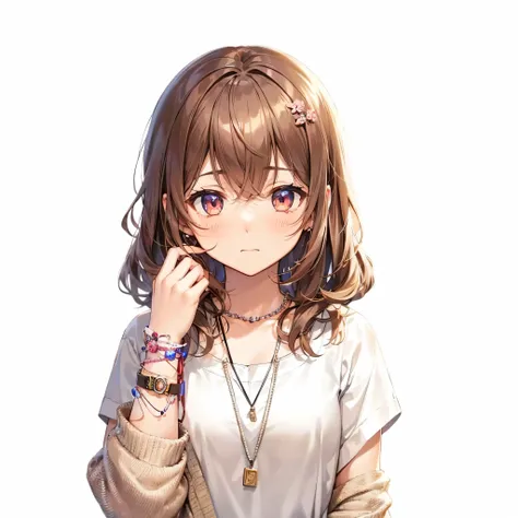 Prompt character settings: 1 girl「cherry blossoms」。She has shoulder-length wavy brown hair、He has a calm expression that reflects his somewhat shy but inquisitive personality.。
clothing: Dressed in casual yet stylish clothing、Especially handmade accessorie...