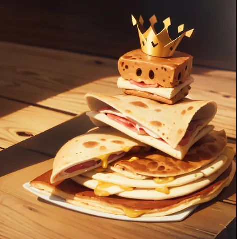 cartoon quesadilla wearing a crown