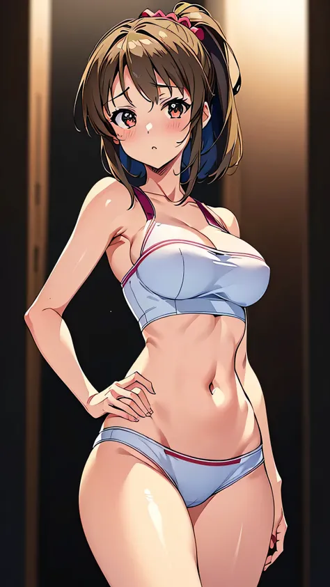 perfect anatomy, phenotype random girl, 1 girl view, master piece, perfect body, cowboy shot, perfect girl, girl 1, firm breasts, ((anime style: Kimi no Koto ga Daidaidaidaidaisuki na 100-nin no Kanojo)), random angle,(realistic)