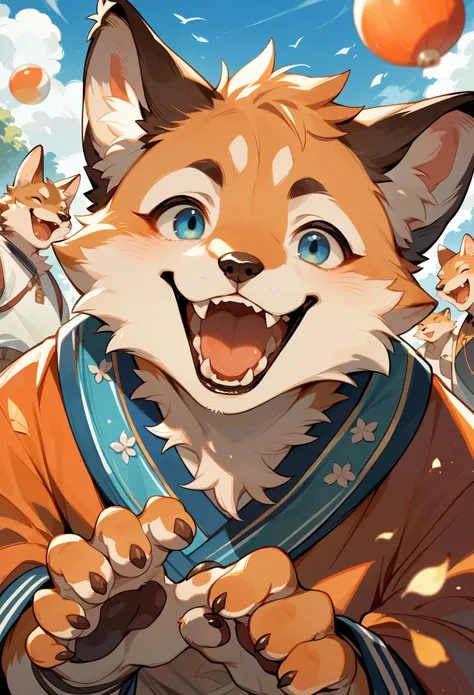 rating_safe, score_9, score_8_up, score_7_up, score_6_up, score_5_up, score_4_up, hires, highres, source_furry, World Heritage Site, boys, girls, Happy, joyful, absurdres(Photos of solo travelers)(kemono, furry anthro),