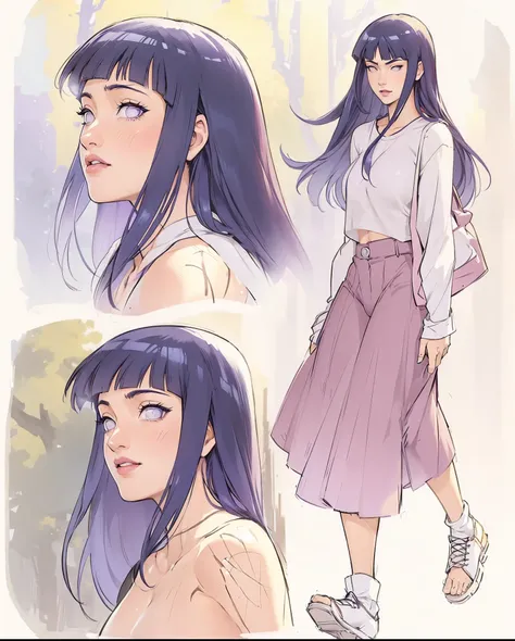 hyuga Hinata, extremely lifelike, very beautiful, sexly, big-ass, legs thick, sensuous