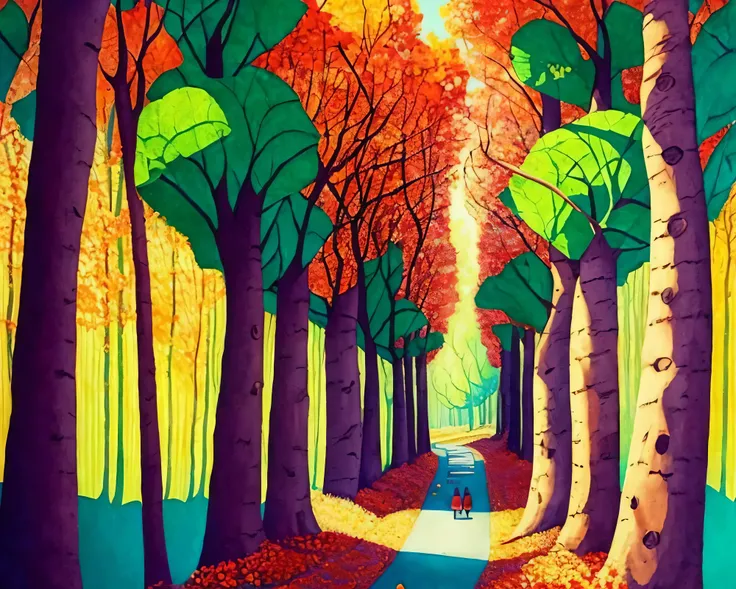 Colorful forest path