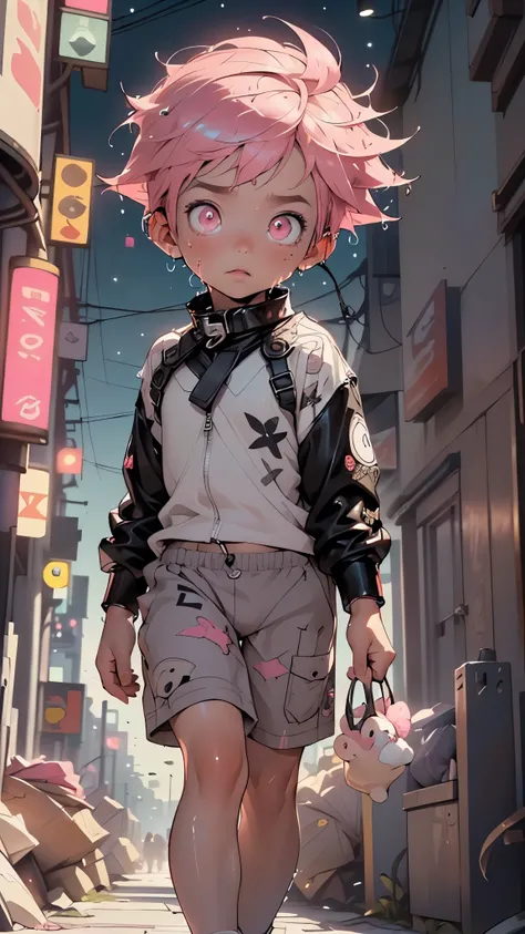 (1child:1.3),(1boy:1.5),1,teenager,femboy,Libido boy,Female physiognomy,

,(((little boy,boy,kid,kid only,child,1boy,(male gender:1)))),

pink hair,short detailed hair,(((neon_pink_eyes:1.3))),intricate eyes,beautiful detailed eyes,symmetrical eyes,big eye...