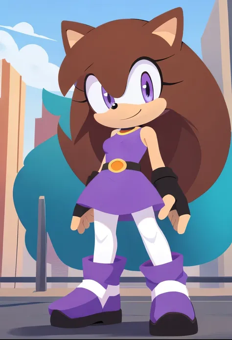 female, Female hedgehog, masterpiece, great detail, (Mobian Hedgehog), Bliss from Powerpuff Girls series, ((Bliss as a Mobian Hedgehog)), (cyan fur), hedgehog ears, ((long hair)), (purple eyes), medium breasts, (light brown muzzle), (light brown inner ears...