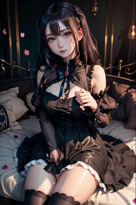 Hard Dark Gothic Makeup、Black dark eyeshadow、sad、Good skin radiance、Dark Gothicメイク、Dark smile、palace、The beauty of fragrance、24-years-old、facial expressions during masturbation、Extremely fair skin、Expressions of intense sexual pleasure、Embarrassed look、Dar...