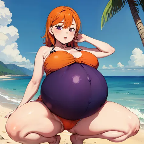 Orange  hair,Big Baby Bump pregnant, Japanese , Big , nipple, cum, Big Blue Balloons,16 years girl, Big pregnant Belly, Big Pregnant girl, Largest Belly of Pregnant, Huge Pregnancy, background beach,Huge 9 months Pregnancy Belly,huge belly expansion, huge ...