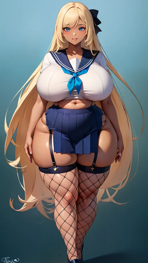 ((8k,highest quality、very tall、12th class、voluptuous woman))、(gigantic tits，thick thighs、big hips、very long legs:1.3), blonde、 b...