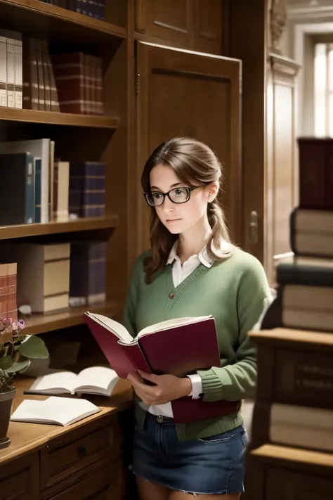 person focuses on study in a bibliotheque