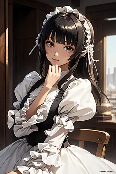 ((highest quality)),(超A high resolution),(Very detailed),(Detailed Description),((The best CG)),(masterpiece),super precision art, bob hair、((wearing puffy sleeves:1.3)),