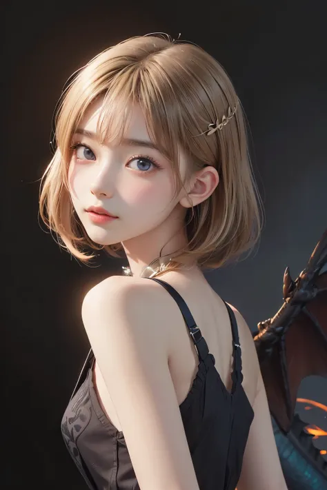 Polychrome,, night, dark, blonde, Show Viewer, In-person audience, Limited Edition Palette, Dragon Background, Shine,(Highly detailed CG Unity 8k wallpaper),(masterpiece), (Highest quality), (Vaporwave Style), (Super detailed), (Best illustrations),(Best S...
