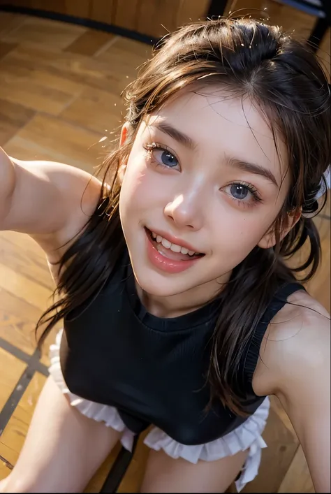 Highest quality, masterpiece, Ultra-high resolution,8k,((Open your mouth and bite your finger,Portrait of a girl licking her pussy:1.4)), (Realistic:1.6), ((blue eyes)),((A radiant smile)), RAW Photos,((Realisticな美肌)),((Idol-like outfit:1.4)),((Soft lookin...