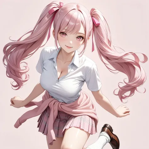 (8K, masutepiece, Best Quality, Official art, beautiful detailed, beautiful lighting, best masterpiece in history that exceeds limits), (1 Girl, Solo), (sixteen years old), (beautiful detailed face), (shiny white skin), (Beautiful big bust, cleavage, thigh...
