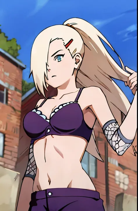 Shirt open showing bra